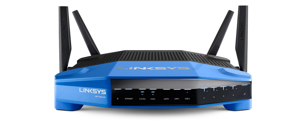 The Linksys WRT1900ACS is a three-stream device with open-source firmware and four antennae.
